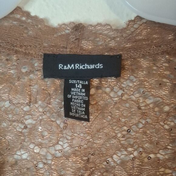 R&M Richards Cardigan Sweater with Open-Knit Design size 14 - Picture 2 of 4